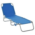 thumbnail image 1 of Outsunny Folding Outdoor Lounge Chair with Breathable Mesh Fabric - Set of 1, Blue, 1 of 9