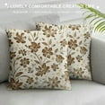 thumbnail image 3 of Shiartex Brown Floral Pillow Covers Vintage Rustic Old Style Cute Small Flower Brown Cream Print Decorative Outdoor Pillowcases Farmhouse Throw Cushion Case Decor for Couch Sofa Bed, 3 of 5