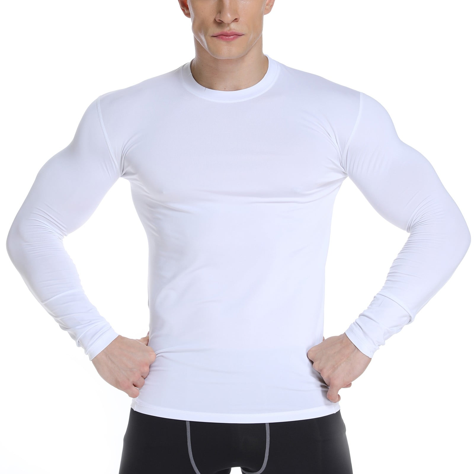 Men's Athletic Thermal Shirt Mock Neck 1/4 Zip Under Base Layer Running Gym Top 