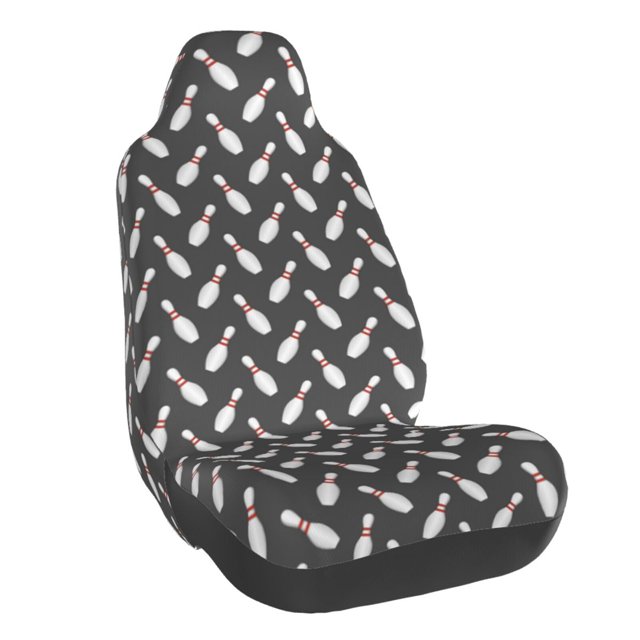 Wukai Bowling Pins Full Set Car Seat Covers with Soft Padding Universal Auto Front Seats Protector and Cushion Mat