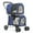 Navy Blue/Gray, variant on Magshion Folding Double Dog Stroller for 2 Dogs, 4-in-1 Pet Stroller for Small Medium Dogs Cats, Navy Blue/Gray
