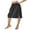 Black Midi Skirt, variant on Women Half Slips for Under Dresses Elastic Waist Solid Color Satin Underskirt Lace Trim Skirt