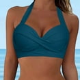 thumbnail image 2 of Gerichy Women Underwire Full Coverage Bikini Top Only Criss Cross Push Up Swim Crop Top Tie Back Bathing Suit Navy,M, 2 of 5