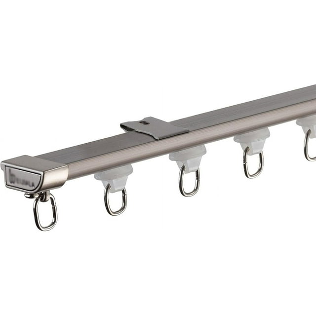 Ultra-thin Curtain Track(3ft - 30ft) - Ceiling or Wall mount Curtain Track System Room Divider, Sliding Curtain Rail for Privacy Living room Bedroom (Color : Brown-ceiling-A, Size : 10ft(2 * 5ft))