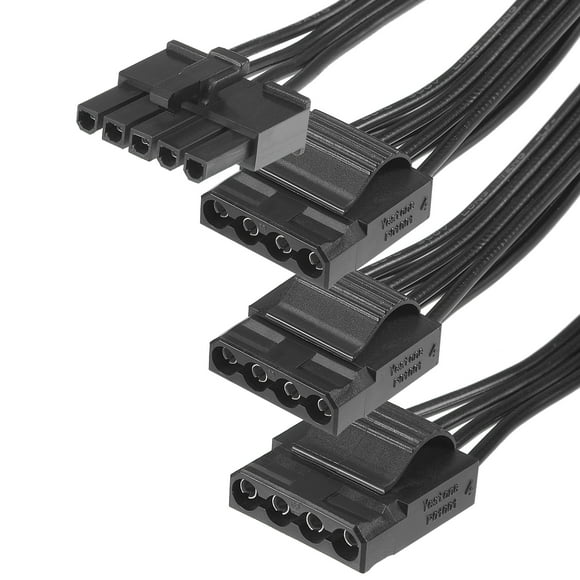 Unique Bargains Mainboard Power Cable 5 Grid of PCIe 4 Pin to 3 Splitter 4 Pin IDE Female SATA 18 AWG 67cm