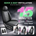 thumbnail image 6 of HQBQBUG Seat Covers Custom Fit for Saturn VUE 2002-2009 Full Set Faux Leather Waterproof Universal Car Seat Covers Gray,Full Set(2 Row 5 Seats), 6 of 10