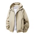 thumbnail image 3 of KyCheLot Mens Jackets Zip up Windbreaker Hooded with Pockets Loose Casual Outdoor Running Coat, 3 of 9