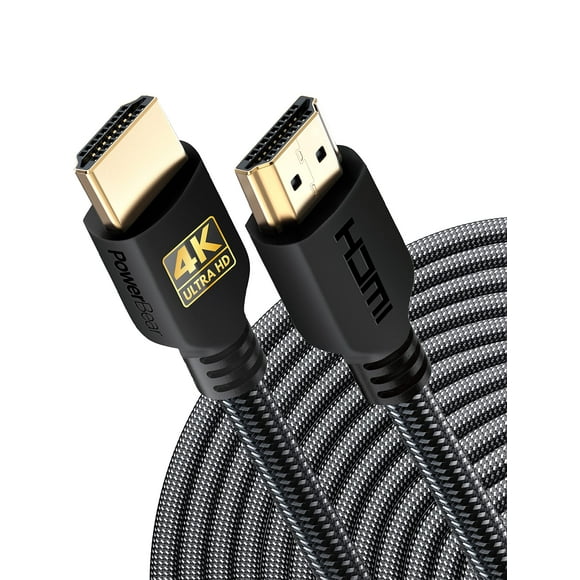 Cable HDMI PowerBear 4K de 12,2 m/40 pies de alta velocidad con conectores dorados