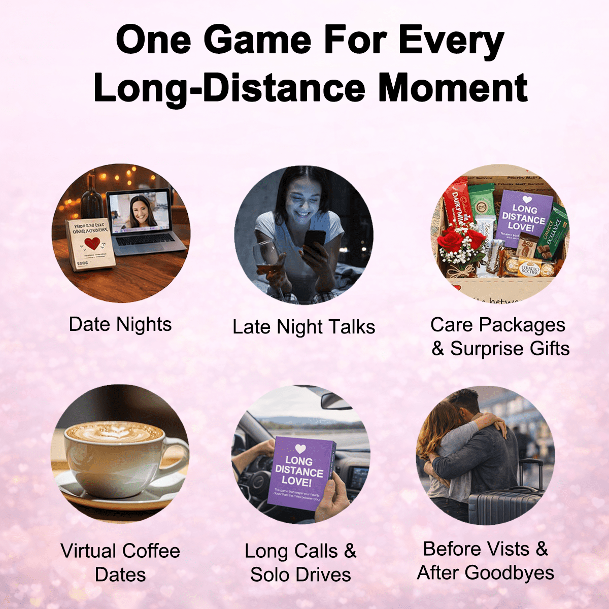 Long Distance Couples Card Game – 120 Questions, 3 Categories (Stay Close, Keep the Spark, Our Future) | Build Intimacy,, Feel Closer Across the Miles | Perfect for Video Calls, Texting & Anniversari