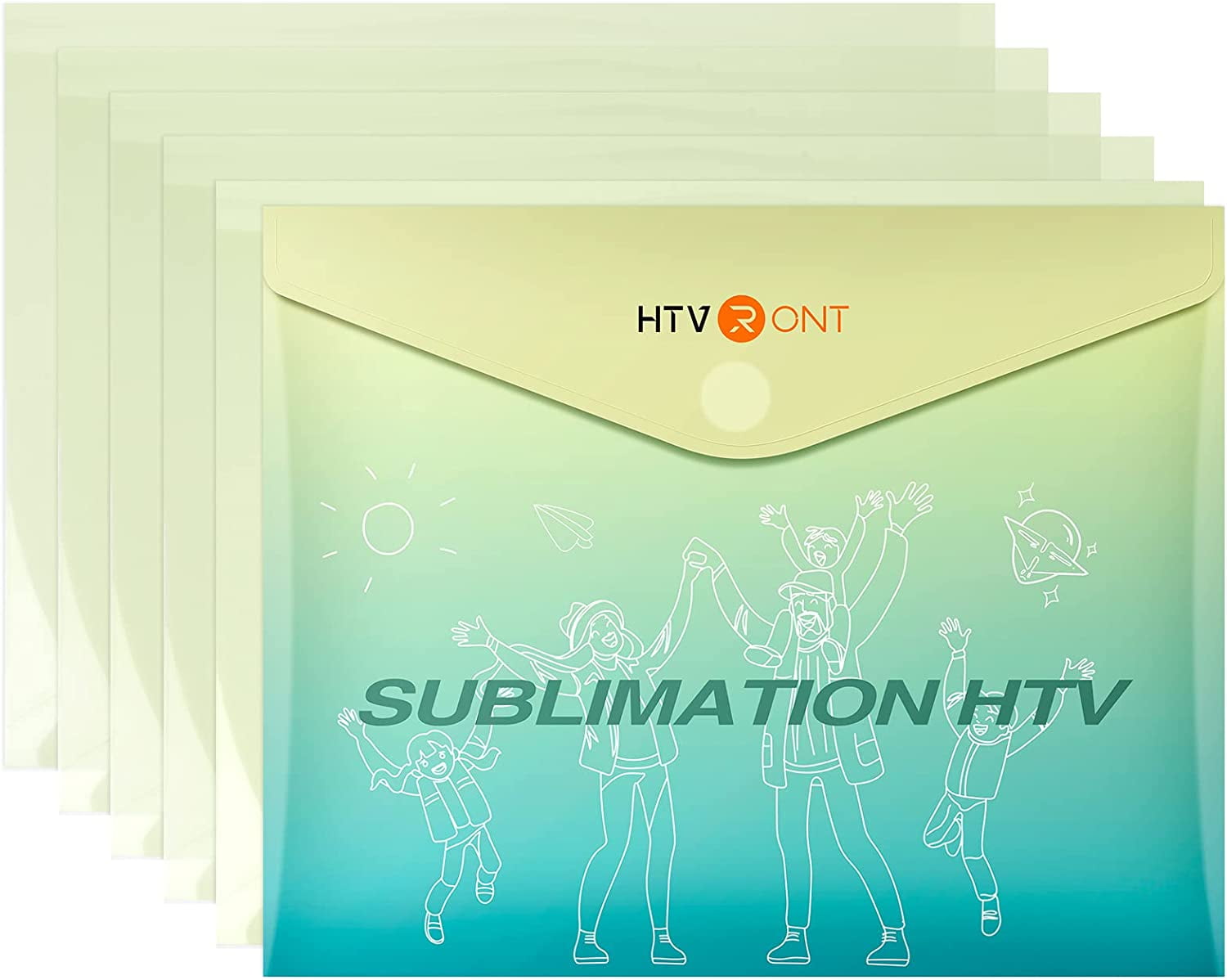 HTVRONT Clear HTV Vinyl for Sublimation 5 Pack 12" x 10" Glossy
