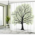 thumbnail image 4 of Ambesonne Tree of Life Shower Curtain, Nature Living Leaves, 69"Wx70"L, Black White Green, 4 of 4
