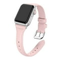 thumbnail image 2 of ALMNVO Leather Band Compatible Apple Watch Bands 40mm 44mm 38mm 42mm 41mm 45mm Women, Slim Genuine Leather iWatch Bands Replacement for Apple Watch Series 7 45 mm & Series 6 5 4 3 2 1, 2 of 9