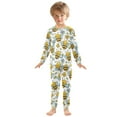 thumbnail image 3 of joogoo Cute Bee and Flowers 2 Piece Long Sleeve Tee and Pants Cotton Pajama Set 4T, 3 of 7