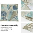 thumbnail image 5 of Summer Pillow Covers 16x16 Set of 2, Beach Seashell Coral Starfish Decorative Coastal Throw Pillows Linen Ocean Themed Farmhouse Cushion Outdoor Pillow Covers for Sofa Couch Outdoor Decor, 5 of 6