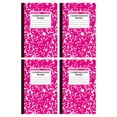 thumbnail image 2 of 4 Pack Wide Ruled Composition Notebook,Marble Hard Cover College Ruled Composition Book,Sewn Binding Journal,30 Sheets/60 Pages,5.5"x8.2" Thick Lined Paper Notebook,Classroom Must Have(Hot Pink), 2 of 8