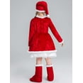thumbnail image 5 of Santa Claus Costume for Kids Girls, Children Christmas Dress Long Sleeves Outfit for Kids 4-6 Years, 5 of 6