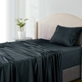 thumbnail image 4 of Lux Decor Collection Twin XL Rayon from Bamboo Blend Sheets Set- 3 Piece Luxury Deep Pocket Bed Sheets Set, Black, 4 of 9