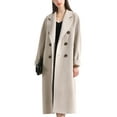 thumbnail image 1 of LUXUR Ladies Long Sleeve Wool Pea Coat Warm Work Overcoats Beige 3XL, 1 of 4