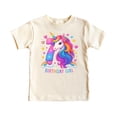 thumbnail image 4 of 7th Birthday Unicorn Shirt for Girls Rainbow Horse Party Theme Seven Year Old Graphic Tee Natural Shirt 5-6, 4 of 5