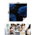 thumbnail image 4 of Blue Rose Cloth Napkins Set of 8 Reusable Dinner Napkins, Vintage Abstract Garden Flower Floral Black Cocktail Napkin Washable Table Napkins for Wedding/Holiday Party/Baby Shower 20"x20", 4 of 7