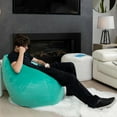 thumbnail image 3 of Fauteuil poire Gouchee Home Sambre turquoise – Tissu polyester velours avec rembourrage en billes de polystyrène, adapté aux adultes et aux adolescents, siège léger et portable pour dortoir ou salon, 3 of 9