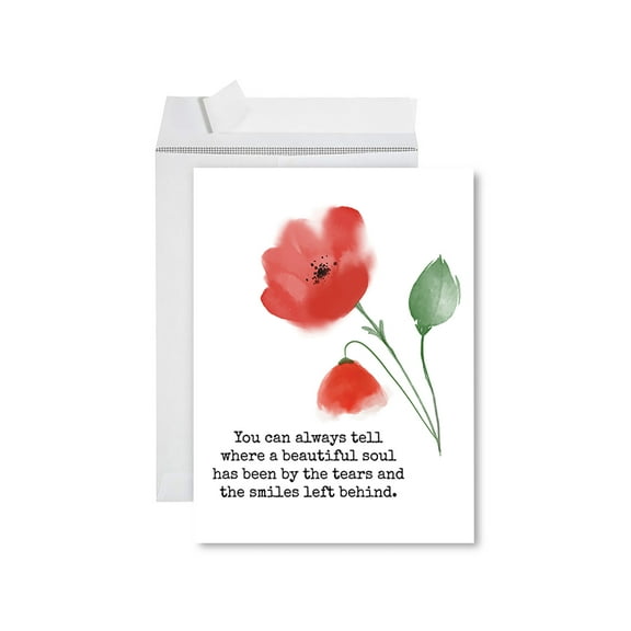 Koyal Wholesale Jumbo Sympathy Card with Envelope, A Beautiful Soul, Premium 8.5" x 11", 1-Pack