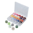 thumbnail image 1 of Miangastore 25 Pcs in 1 Box Sewing Machine Bobbins Spools and Sewing Thread Assorted Colors with Transparent Storage Case and Tapeline, 1 of 8