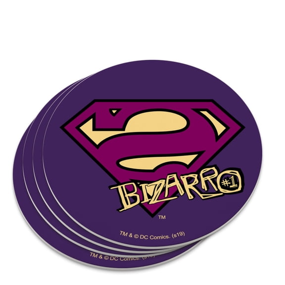 Superman Bizarro Shield Logo Novelty Coaster Set