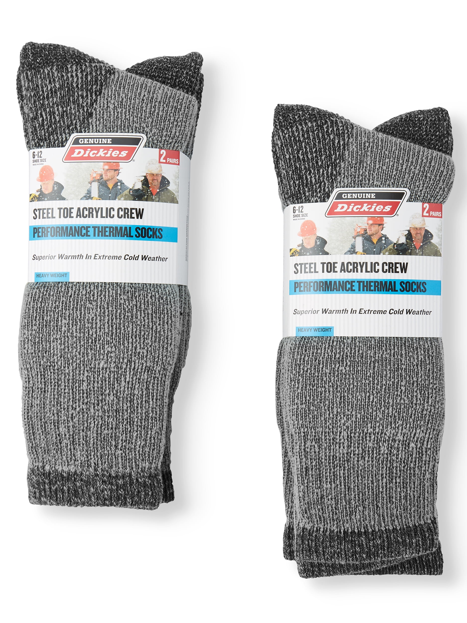 Genuine Dickies Men's Acrylic Thermal Steel Toe Crew Socks, 4-Pack 