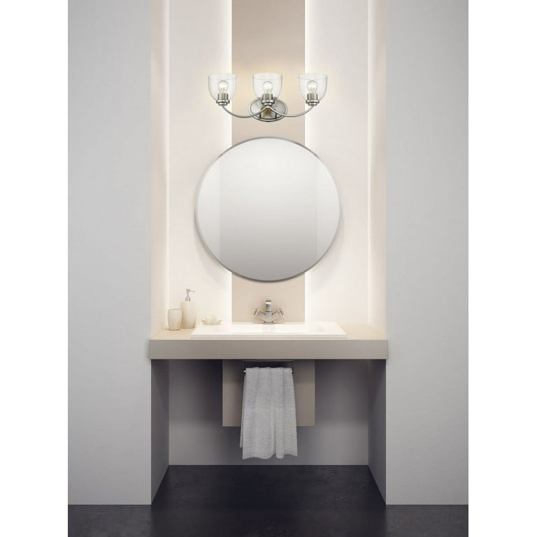 Z-Lite 1929-3V-CH 3-Light Vanity Fixture – Chrome Finish, Clear Glass Shades