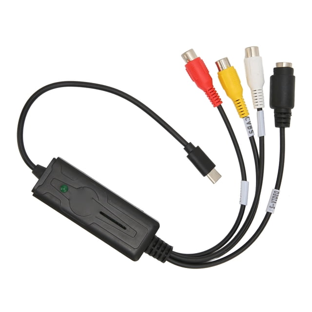 Type C Capture Card, Multifunction USB Tyep C 2.0 Interface Black ABS To USB Converter Adapter for Web Conferencing