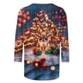 thumbnail image 6 of JTZGDY Womens Christmas Shirts Xmas Funny Printed Crew Neck 3/4 Length Sleeve Tops 2026 Festive Dressy Casual,Plus Size,Christmas Clothes for Women,Holiday Basic Tee,Tunic Tops Pullovers, 6 of 8