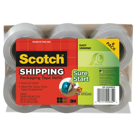 Scotch Sure Start Shipping Packaging Tape 6 Pack, 1.5in. (Best Scotch In Uk)