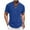 Dark Blue, variant on WXLWZYWL Mens Plus Size Henley Shirts Short Sleeve V Neck Button Up Lapel Solid Color Cuban Camp Guayabera Shirt Linen Cotton Hippie Beach Casual Loose Shirts