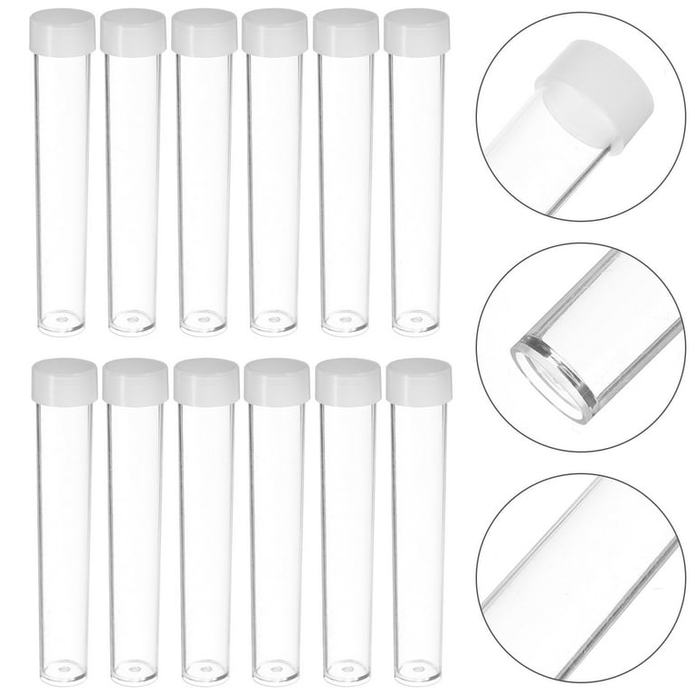 Plastic tubes with caps 30pcs Transparent Clear Plastic Empty Storage Tubes  Beads Container Sequins Containers
