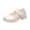 White, variant on Wdgfv Girls School Uniform Dress Shoes Round-Toe Formal School Soft Mary Jane Shoes Heart-Shape Diamond Strap Flats White 10-10.5 Years
