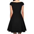 thumbnail image 5 of Rigardu Cocktail Dress Sleeve Women's A-Line Swing Party Wedding Elegant Guest Short Women's Dress Black+S, 5 of 7