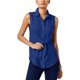thumbnail image 1 of INC - Camisa con botones para anudar en el frente para mujer, azul, mediano, 1 of 1