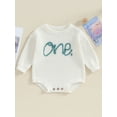 thumbnail image 2 of Bagilaanoe Newborn Baby Boys Girl Knitted Romper Sweater Long Sleeve Bodysuits Letter Embroidered Pullover 9M 12M 18M Infant Warm Jumpers Tops Fall Loose Knitwear, 2 of 9