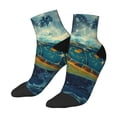 thumbnail image 3 of Salouo Surfing Turtle Pattern Unisex Middle Tube Socks,Middle-Finger Knee High Socks Over The Calf Tube Stocking Crew Stockings for Women and Men Tube Socks, 3 of 8