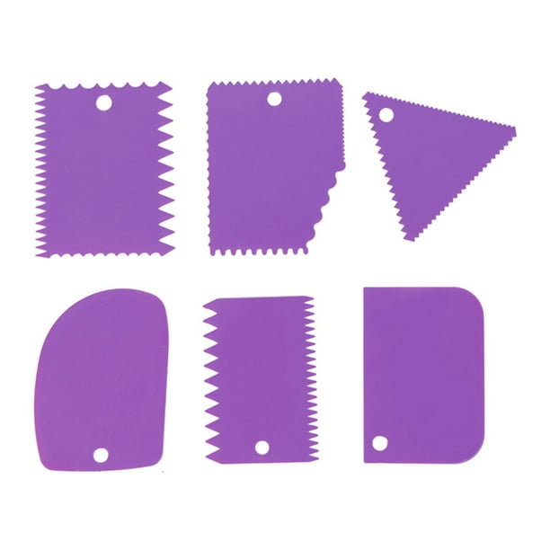 6 alisadores de pasteles, glaseado, alisadores de pasteles, utensilios de cocina, accesorios para hornear, pasteles Púrpura