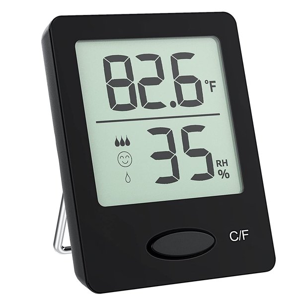 Medidor de humedad, higrómetro de termómetro de habitación, termómetro de interior de tamaño mini con comodidad del aire, monitor de higrómetro digital con línea de tendencia de humedad brillar Juguete