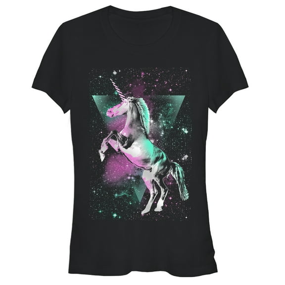 Junior's Lost Gods Epic Unicorn  Graphic Tee Black Small