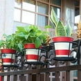 thumbnail image 4 of Metal Art Hanging Garden Rack for Flower Pots Planters Over Rail Fence Patio Holder, 4 of 9
