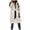White, variant on LEAVINGSUO Winter Coats for Women 2023 Trendy Women Warm Hooded Long Sleeve Zipper Jacket Sleeveless Parkas Coats Tops Wth Pocket