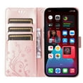 thumbnail image 4 of Designed for iPhone 15 Case, Wrist Strap Flip Kickstand PU Leather Wallet Case Cash Card Slots Holder, Protective Shockproof Pattern Women Cover for iPhone 15, Rosegold, 4 of 4