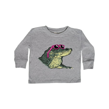 

Inktastic Sunny Gator in Pink Sunglasses Gift Toddler Boy or Toddler Girl Long Sleeve T-Shirt