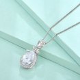 thumbnail image 3 of Starchenie April Cubic Zirconia Birthstone Necklace for Women 925 Sterling Silver Rose Flower Pendant Teardrop Jewelry, 3 of 6