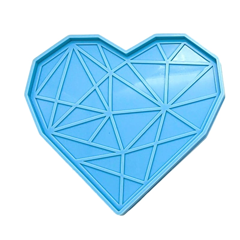 Coaster Resin Molds Set Silicone Coaster Storage Rack Mold Heart Silicone Epoxy Casting Mold for DIY Art Craft Cup Mats