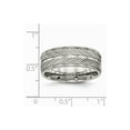 thumbnail image 6 of Grey Titanium Ring Band Wedding Polished Grooved, 6 of 6